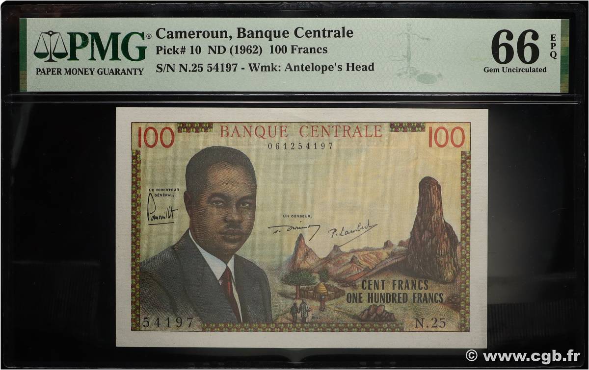 100 Francs type 1962 CAMEROON  1962 A.148a UNC