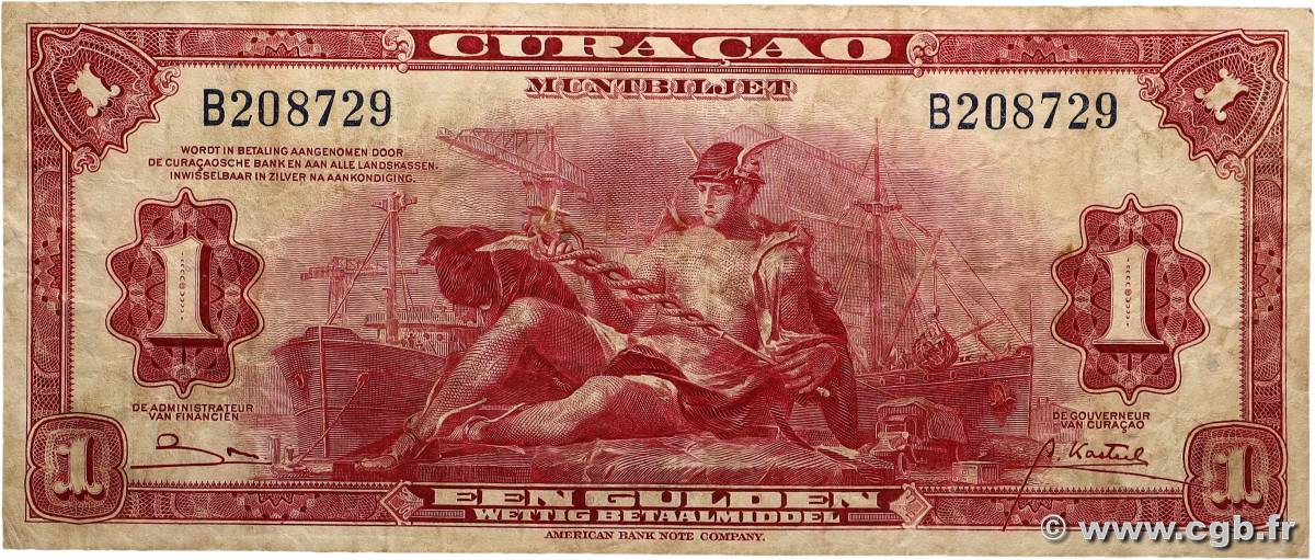 1 Gulden CURAçAO  1947 P.35b fSS