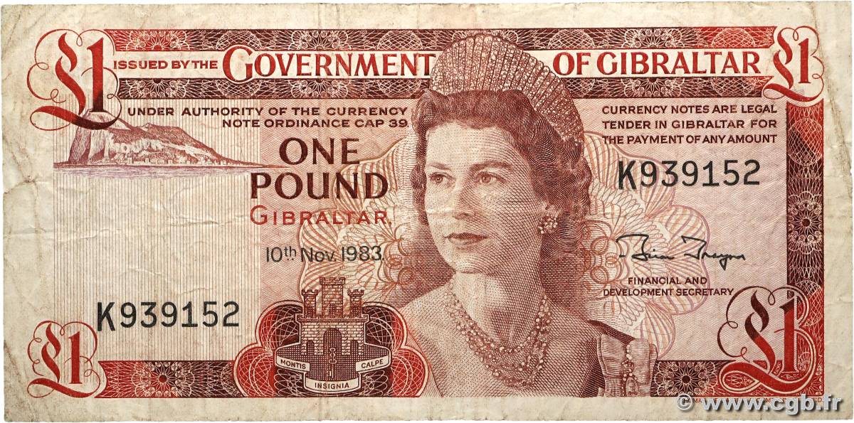 1 Pound GIBRALTAR  1983 P.20c B+
