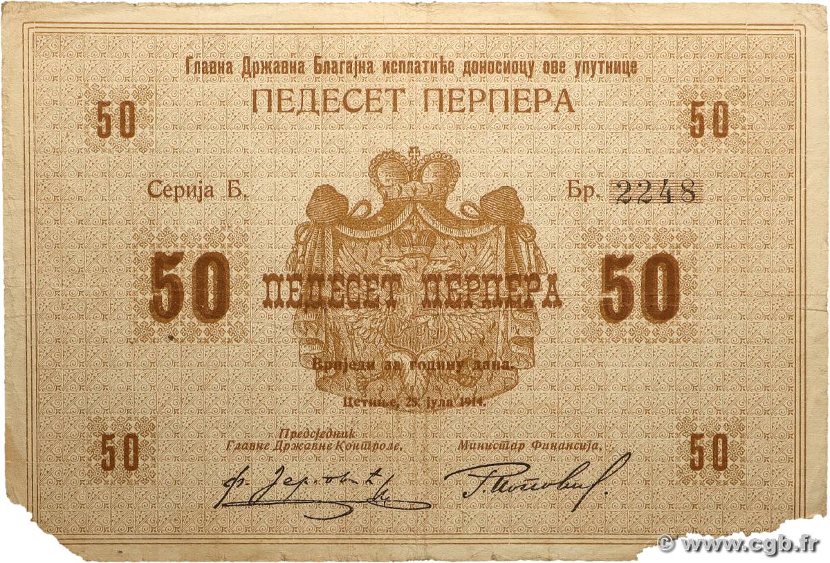 50 Perpera MONTENEGRO  1914 P.12 pr.TB