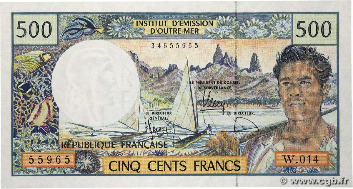 500 Francs FRENCH PACIFIC TERRITORIES  2000 P.01g UNC-