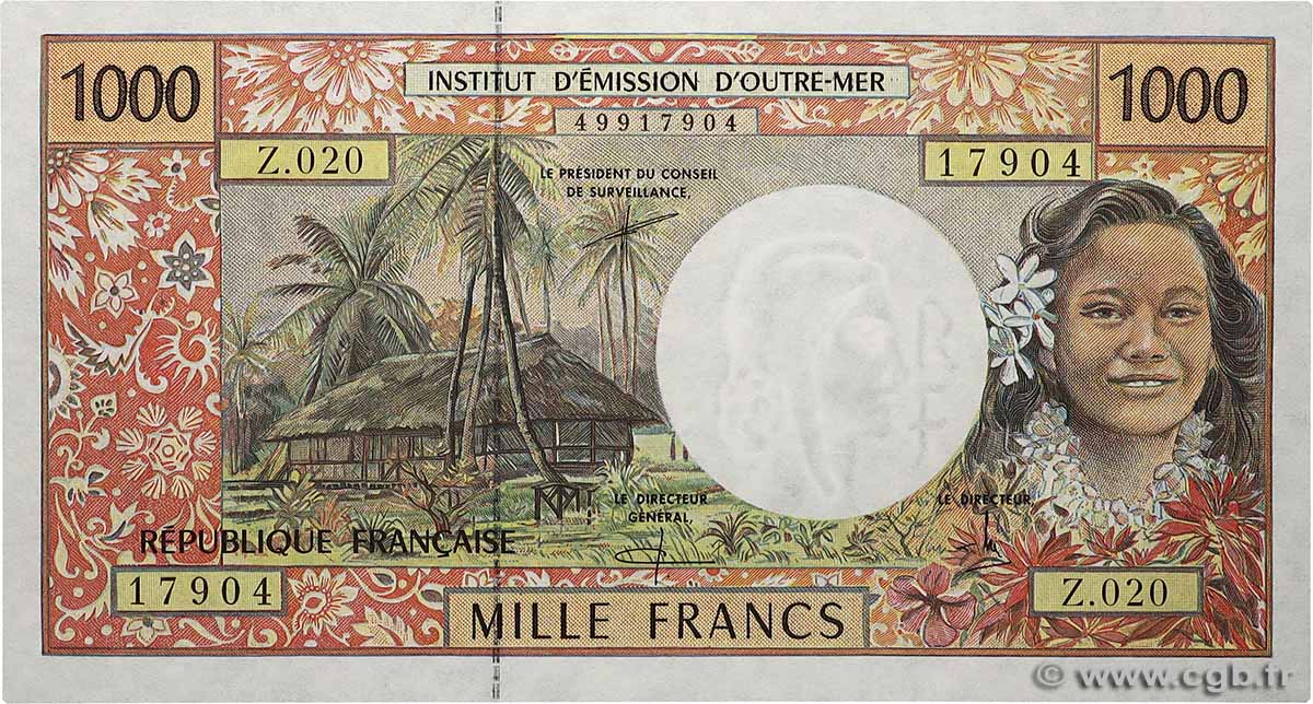 1000 Francs FRENCH PACIFIC TERRITORIES  2000 P.02e q.FDC