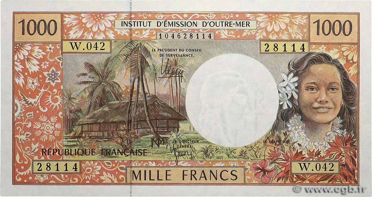 1000 Francs FRENCH PACIFIC TERRITORIES  2010 P.02k fST+