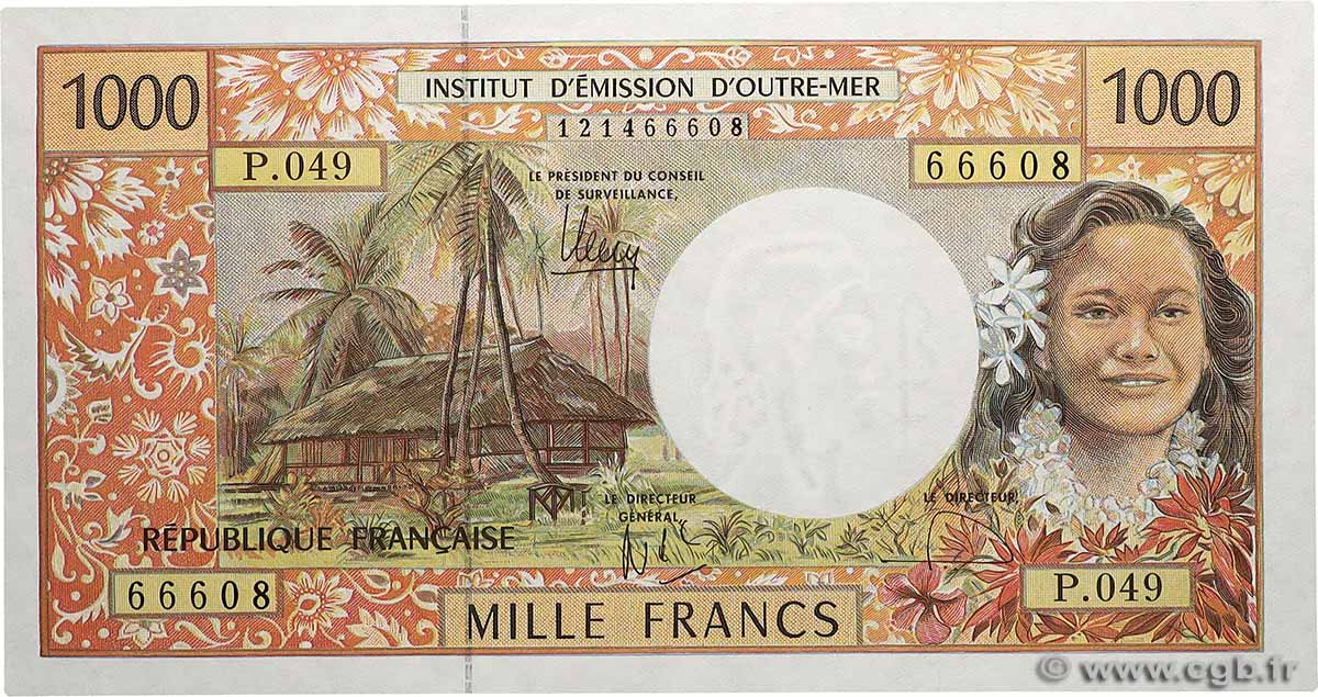 1000 Francs FRENCH PACIFIC TERRITORIES  2010 P.02l FDC