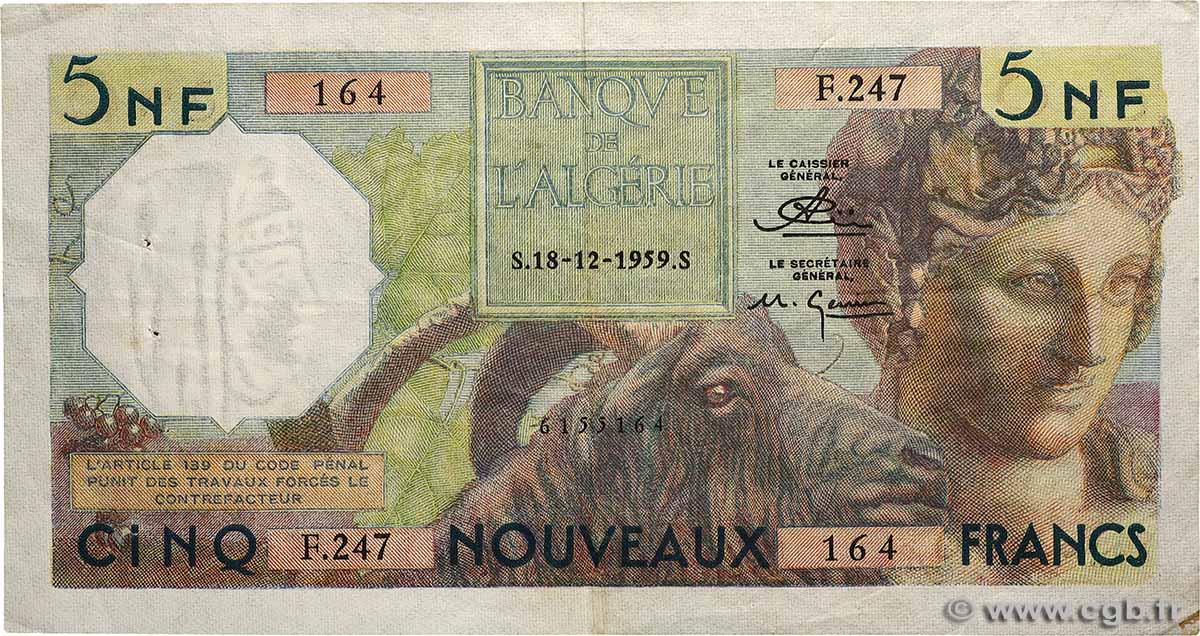 5 Nouveaux Francs ALGERIEN  1959 P.118a SS