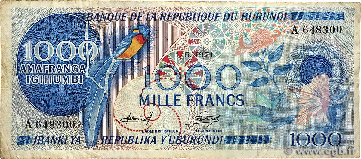 1000 Francs BURUNDI  1971 P.25a TB