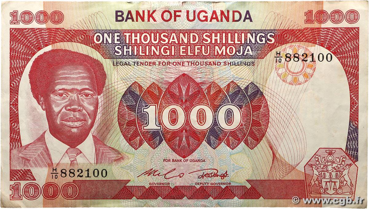 1000 Shillings UGANDA  1983 P.23a MBC+