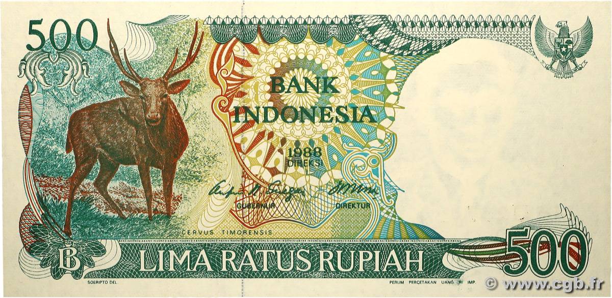 500 Rupiah INDONESIA  1988 P.123a UNC