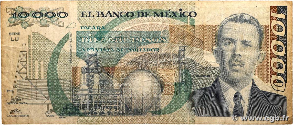 10000 Pesos MEXIQUE  1987 P.090a B+