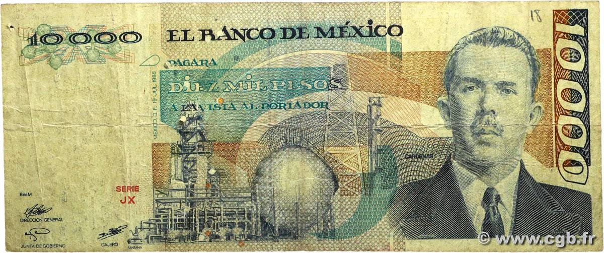 10000 Pesos MEXIQUE  1985 P.089 B