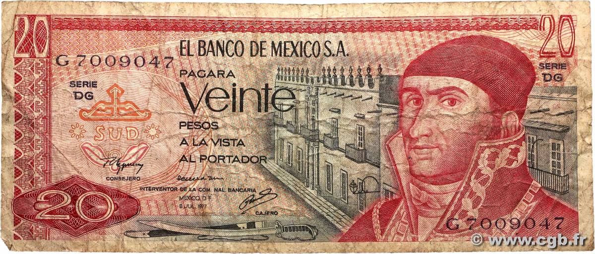 20 Pesos MEXIQUE  1977 P.064d B+