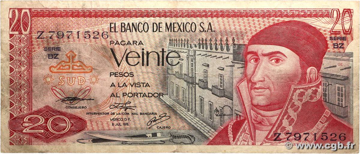 20 Pesos MEXIQUE  1976 P.064c B+