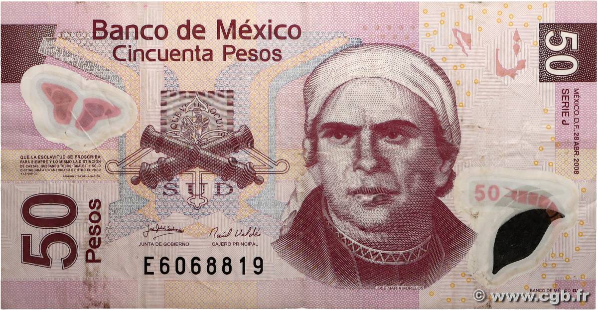 50 Pesos MEXICO  2008 P.123f VG