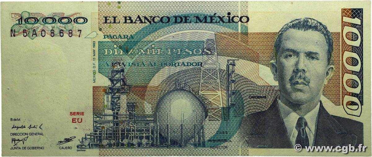 10000 Pesos MEXIQUE  1983 P.084c TTB+