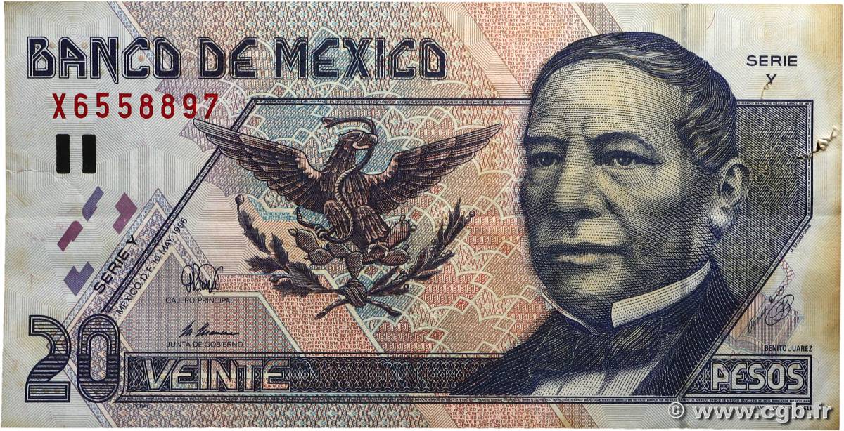 20 Pesos MEXIQUE  1996 P.106b TB