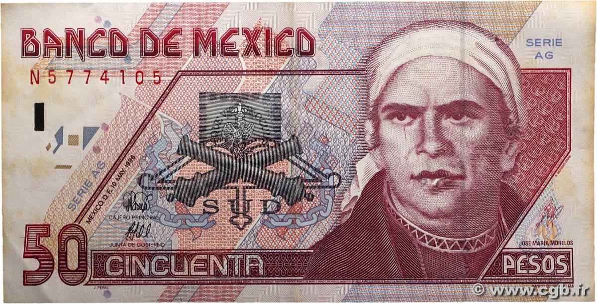 50 Pesos MEXIQUE  1996 P.107b TTB+