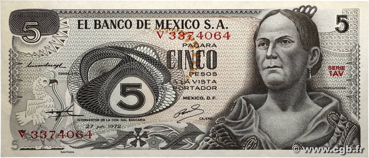 5 Pesos MEXICO  1972 P.062c SC+