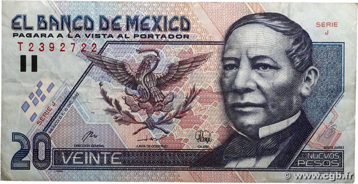 20 Nuevos Pesos MEXIQUE  1992 P.100 TB