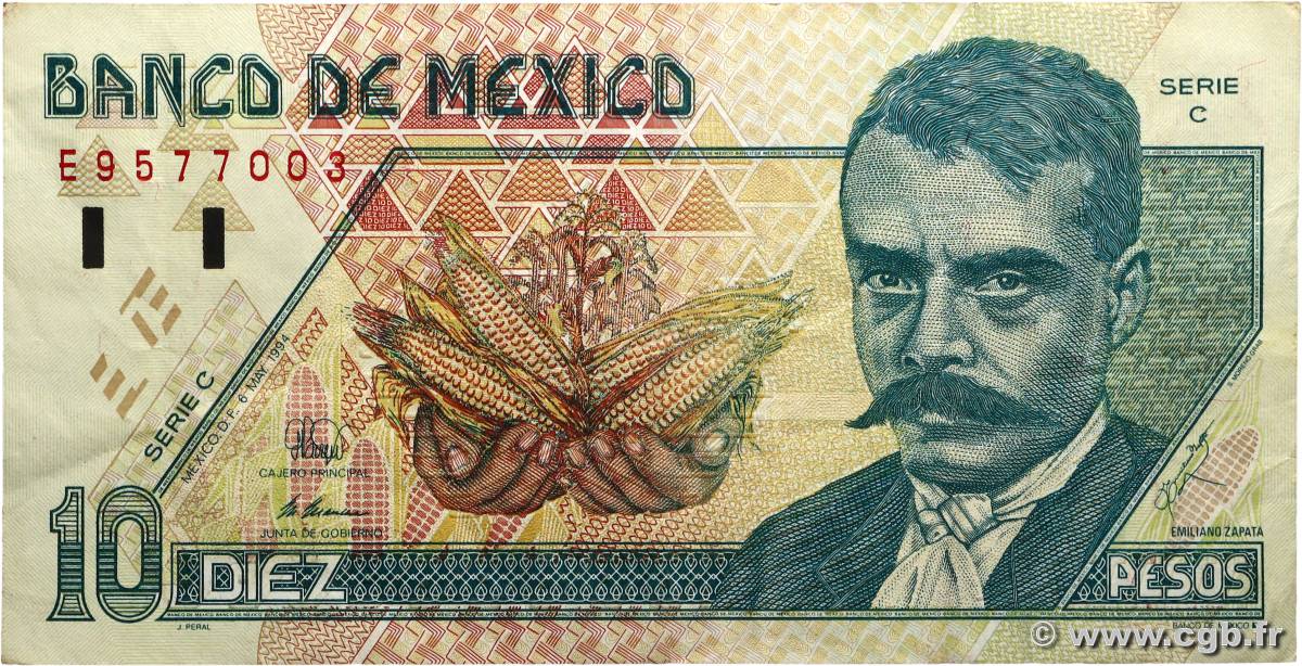 10 Pesos MEXICO  1994 P.105a F+