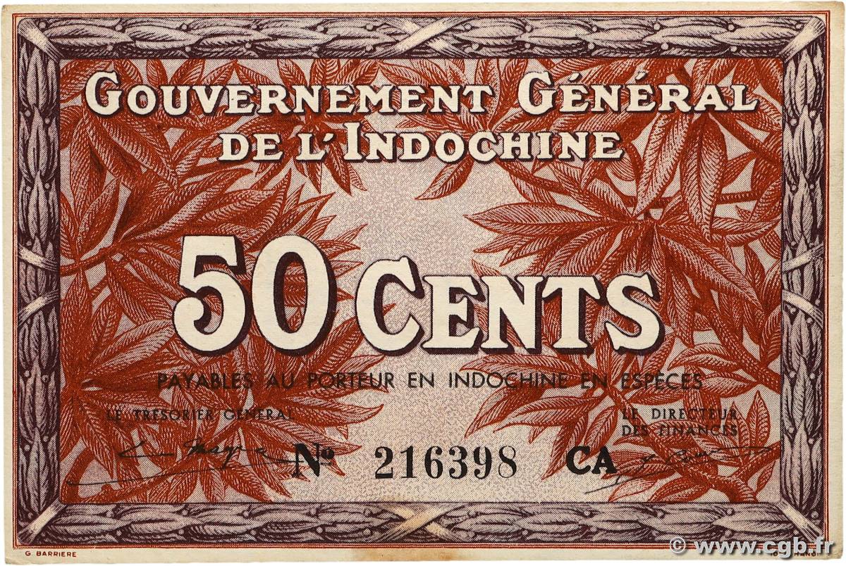50 Cents FRANZÖSISCHE-INDOCHINA  1939 P.087d fST