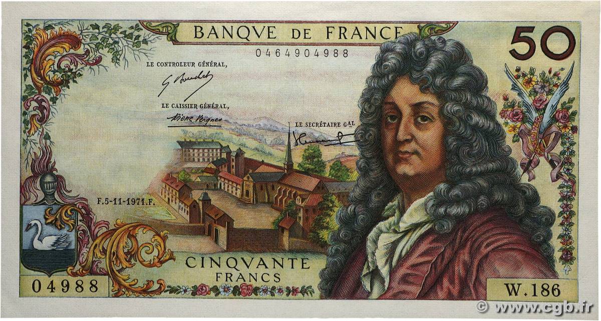 50 Francs RACINE FRANKREICH  1971 F.64.19 fST+
