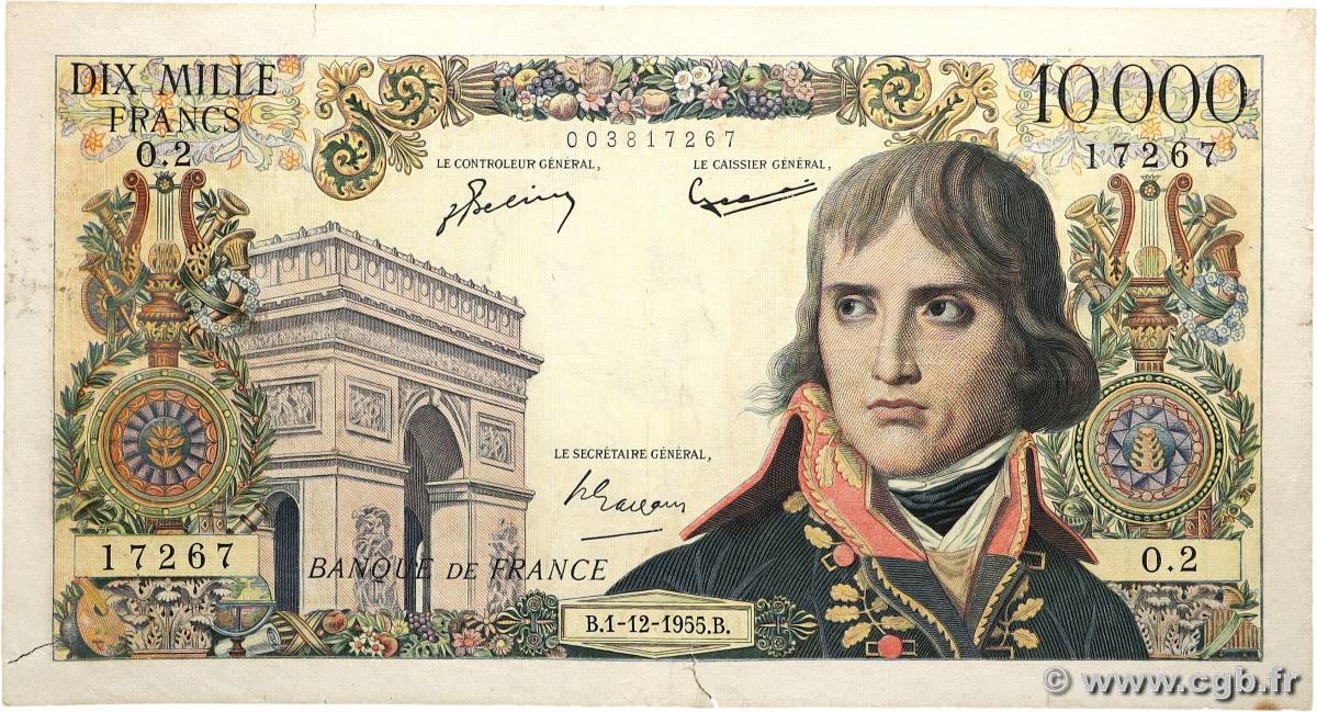 10000 Francs BONAPARTE FRANKREICH  1955 F.51.01 fS