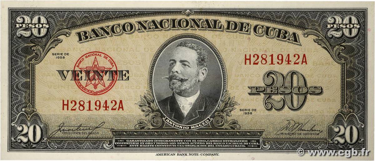 20 Pesos  CUBA  1958 P.080b pr.NEUF