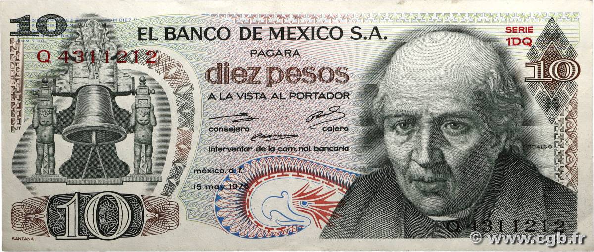 10 Pesos MEXIQUE  1975 P.063h SUP+
