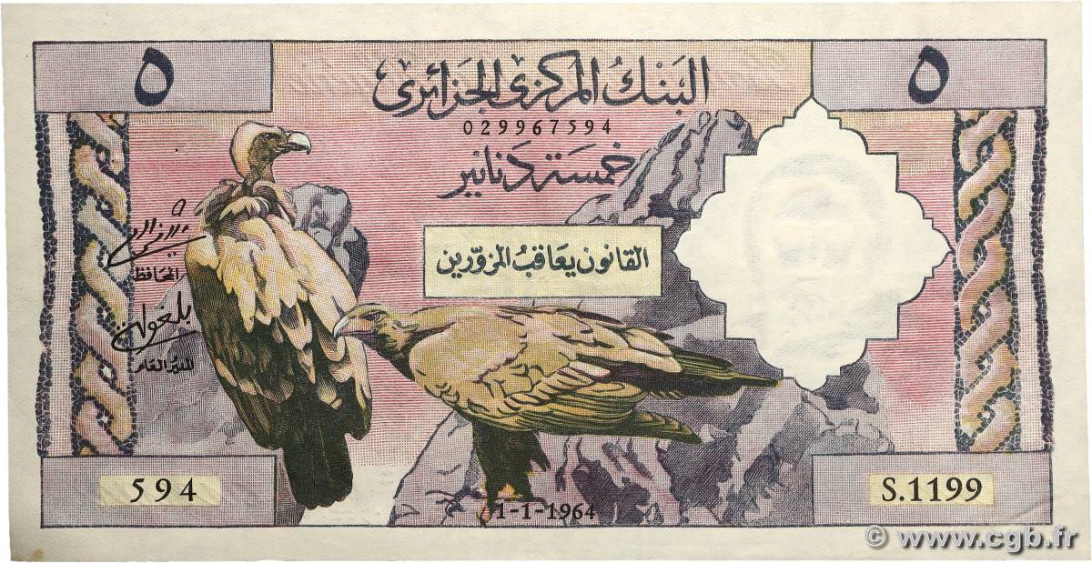5 Dinars ALGERIA  1964 P.122b XF