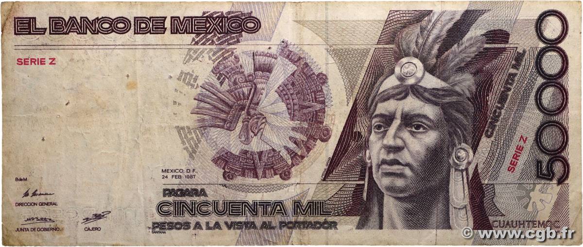 50000 Pesos MEXICO  1987 P.093a F