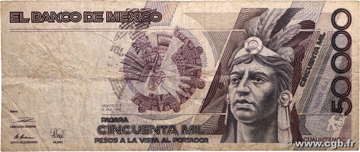 50000 Pesos MEXICO  1990 P.093b S