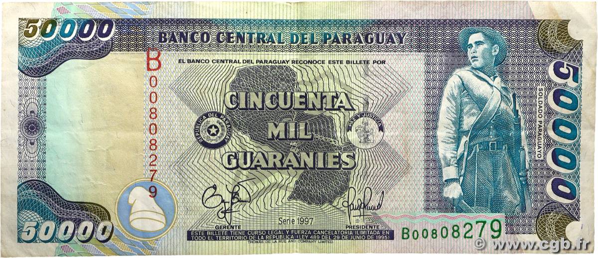 50000 Guaranies PARAGUAY  1997 P.217 F+