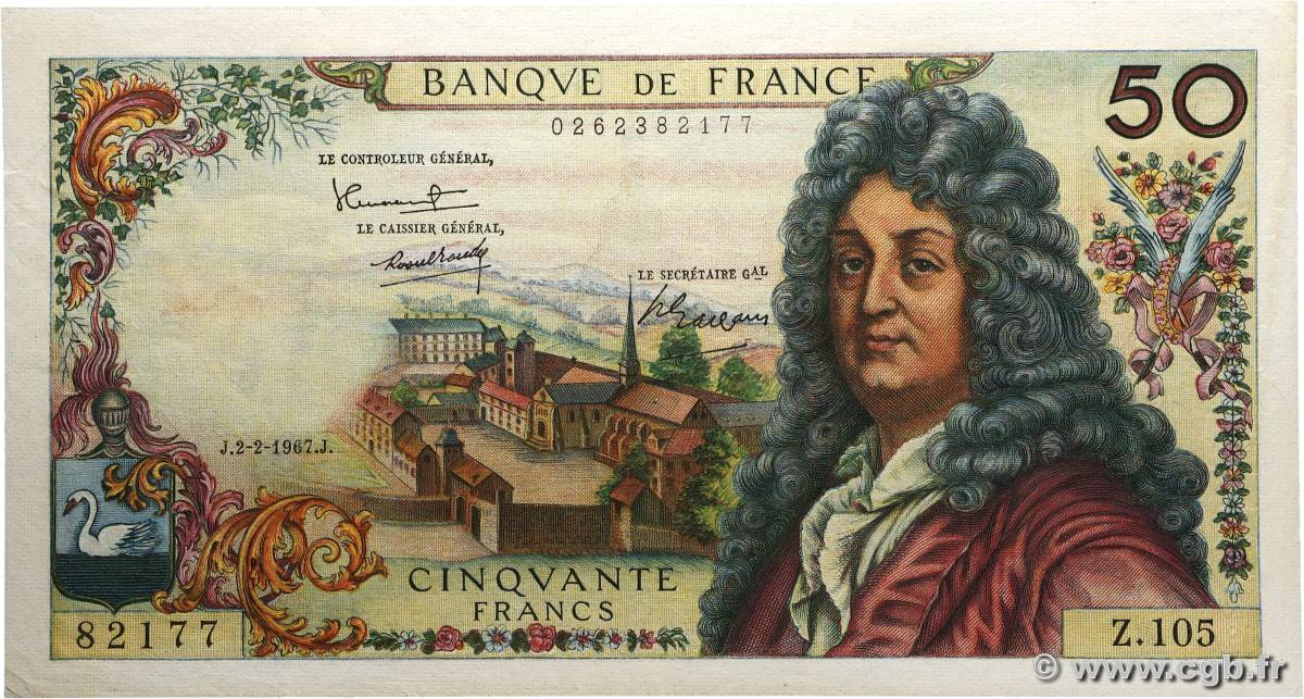 50 Francs RACINE FRANCE  1967 F.64.09 F+
