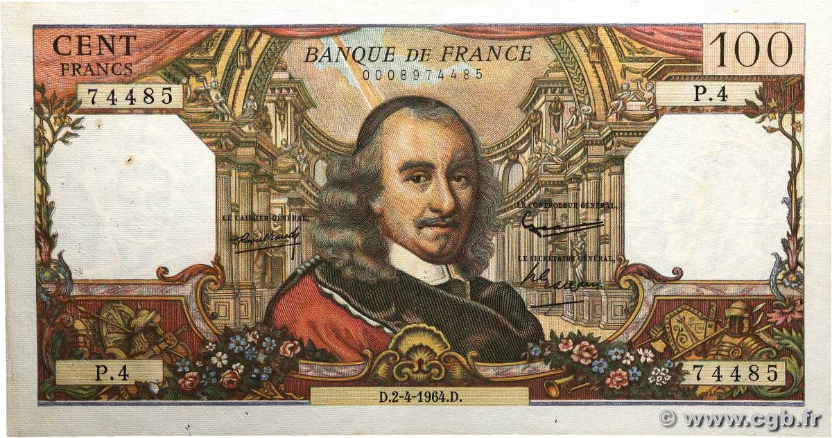 100 Francs CORNEILLE FRANCE  1964 F.65.01 F