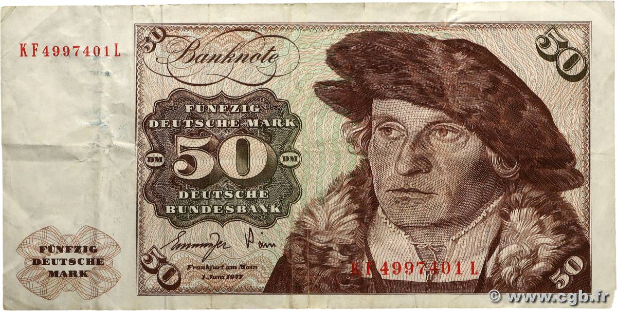 50 Deutsche Mark ALLEMAGNE FÉDÉRALE  1977 P.33b TB