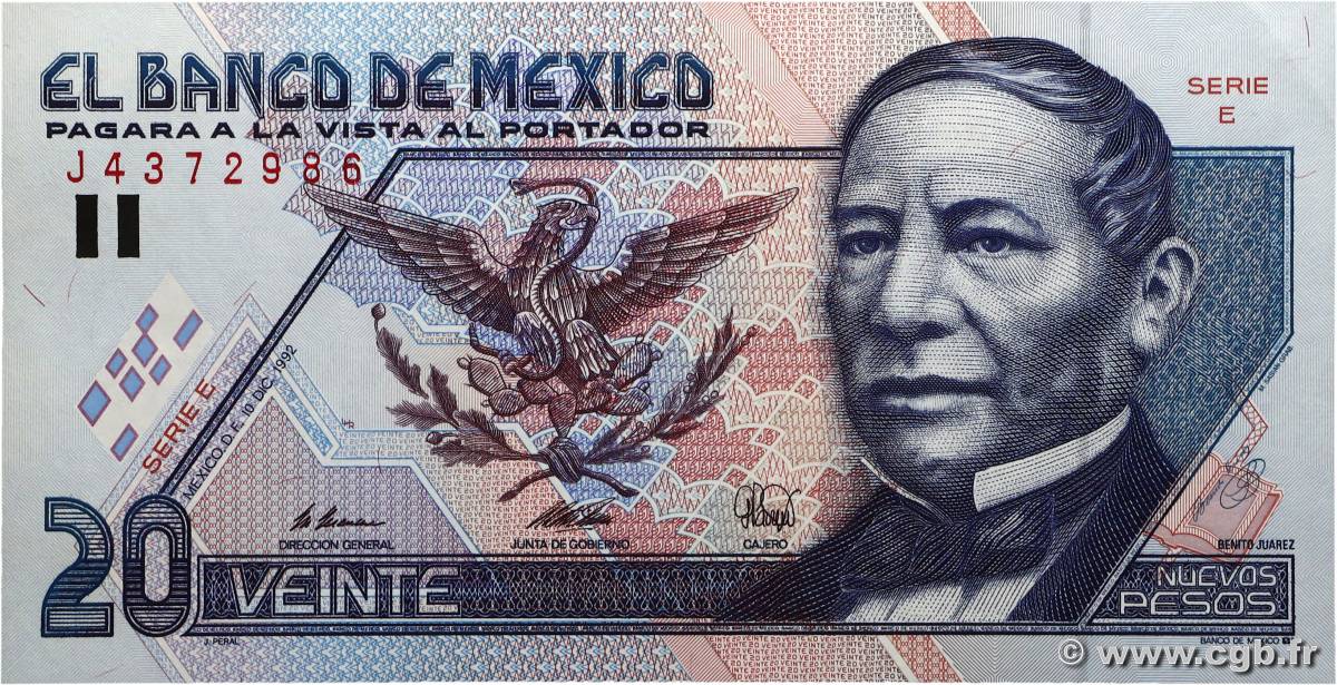 20 Nuevos Pesos MEXIQUE  1992 P.100 pr.NEUF