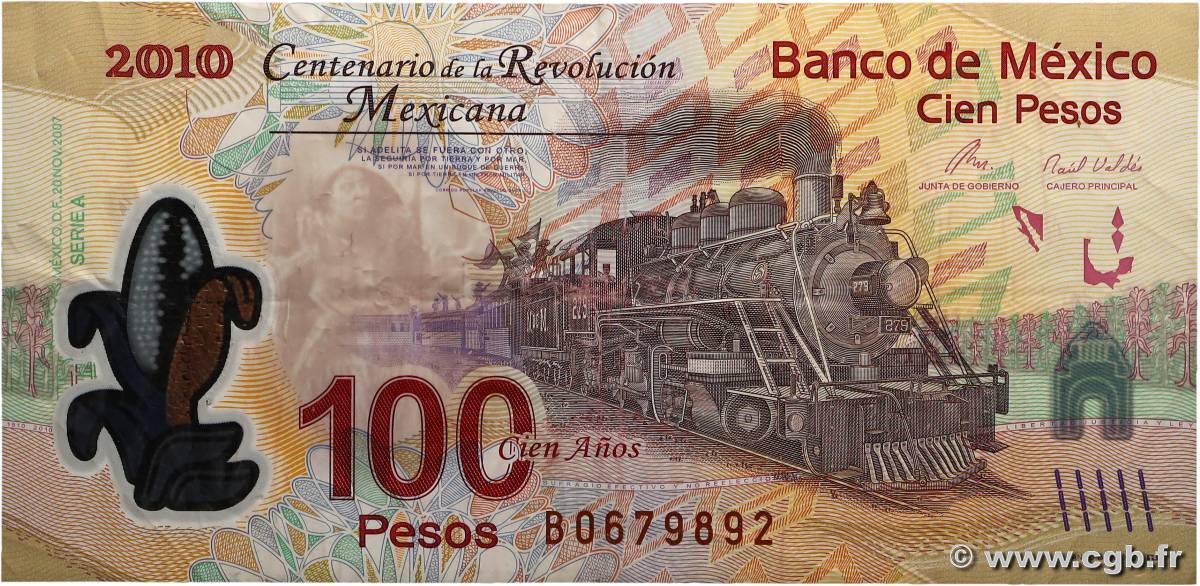 100 Pesos Commémoratif MEXIQUE  2007 P.128e TB+