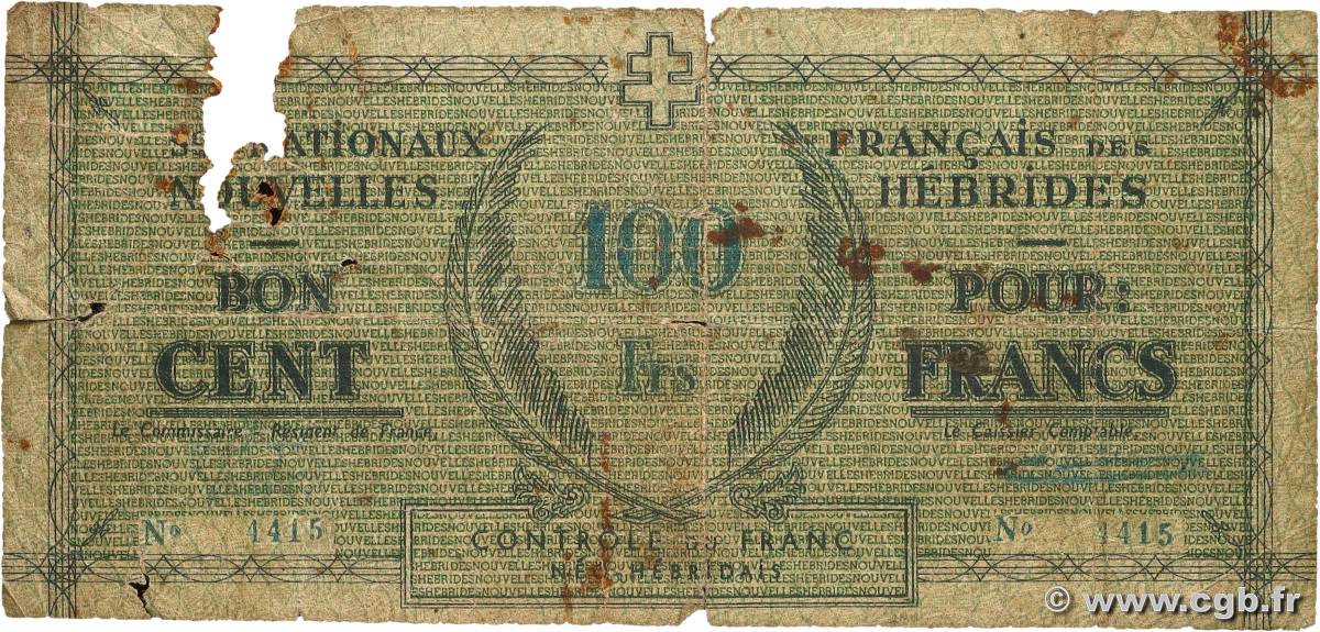 100 Francs NEUE HEBRIDEN  1943 P.03 GE
