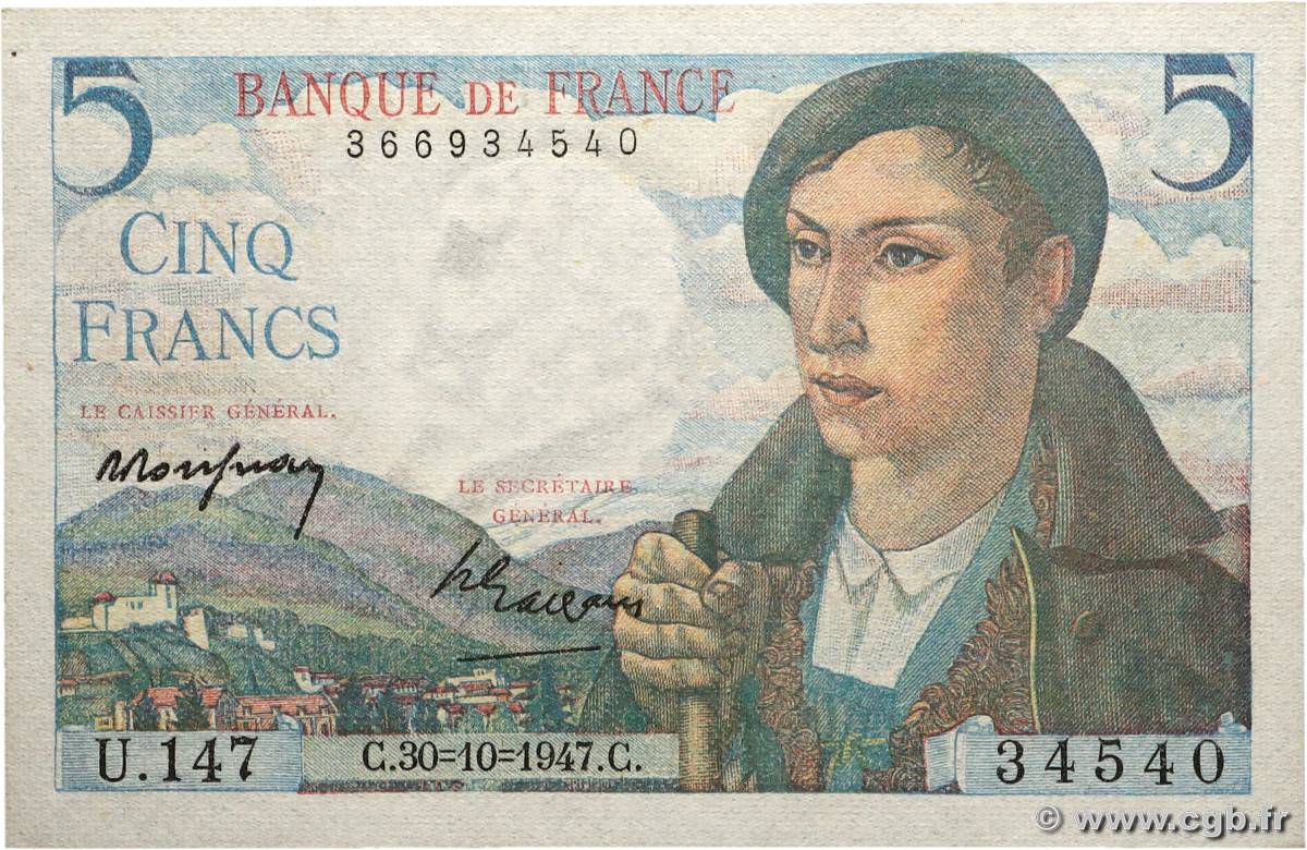 5 Francs BERGER FRANCIA  1947 F.05.07 SC+