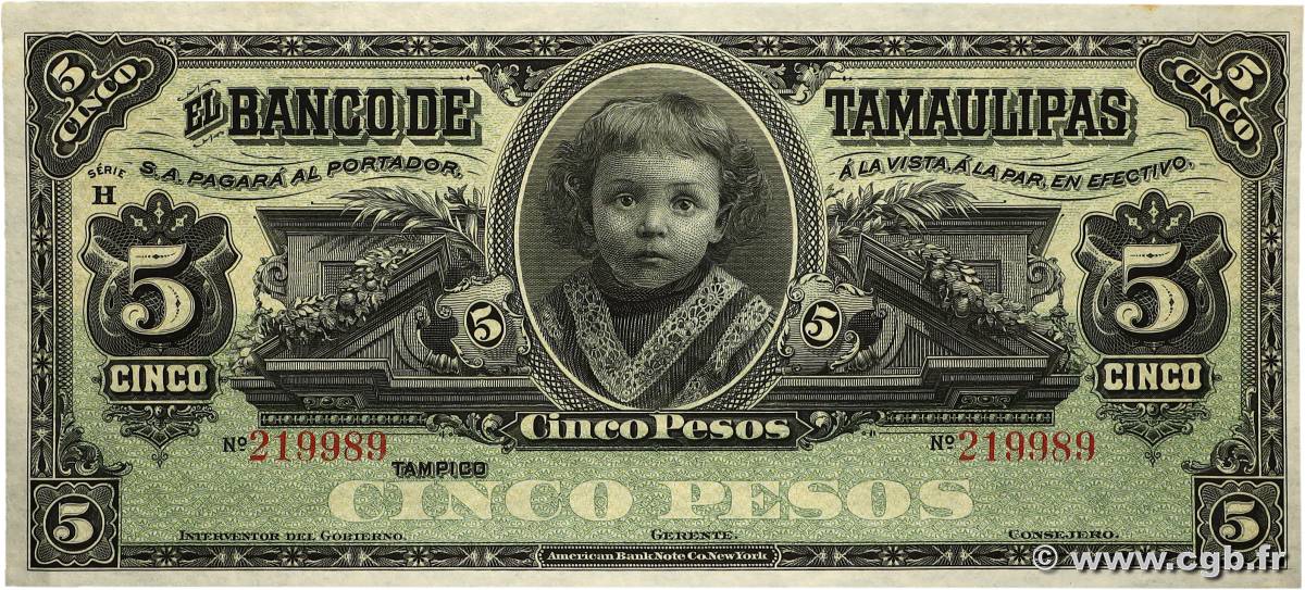 5 Pesos MEXICO  1902 PS.0429r fST+