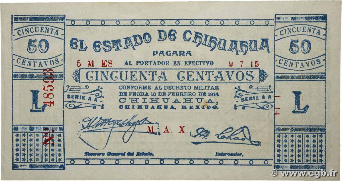 50 Centavos MEXIQUE  1914 PS.0527a SPL+