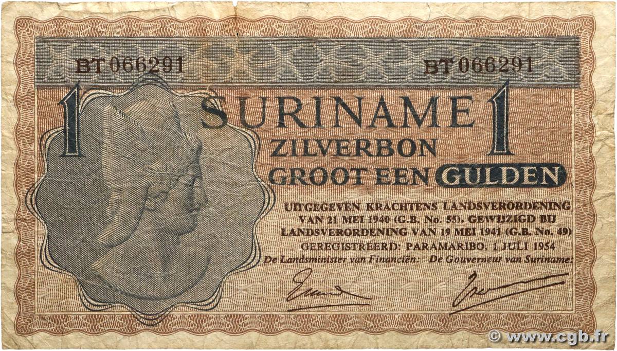 1 Gulden SURINAM  1954 P.108a RC+
