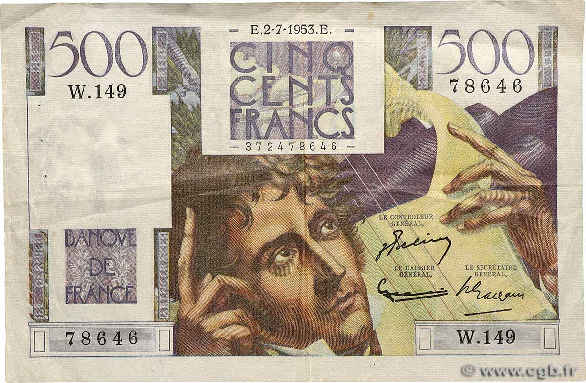 500 Francs CHATEAUBRIAND FRANCE  1953 F.34.13a VF-