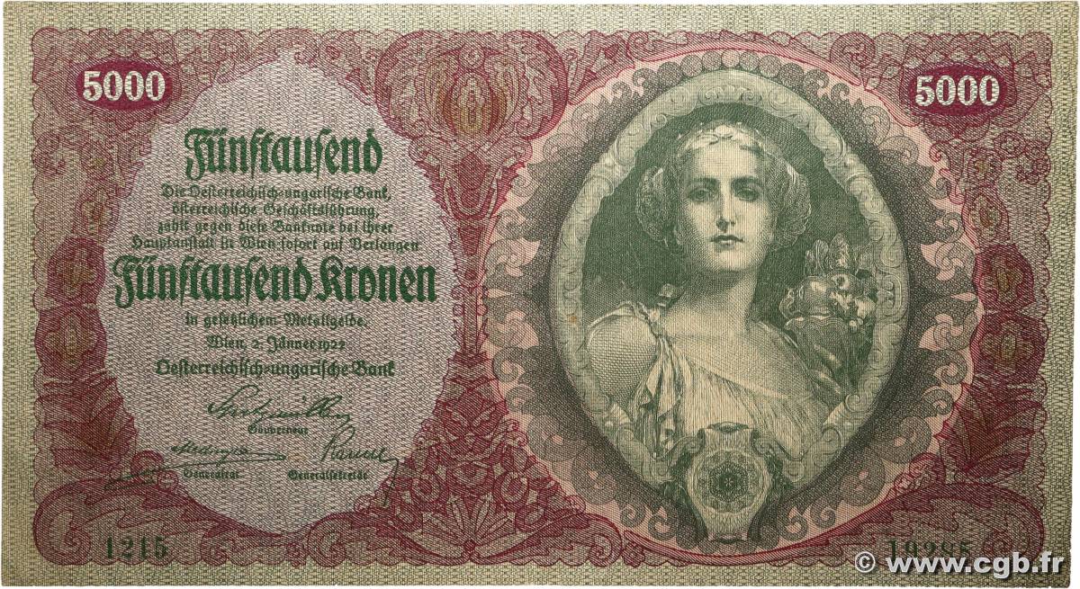 5000 Kronen AUTRICHE  1922 P.079 TTB