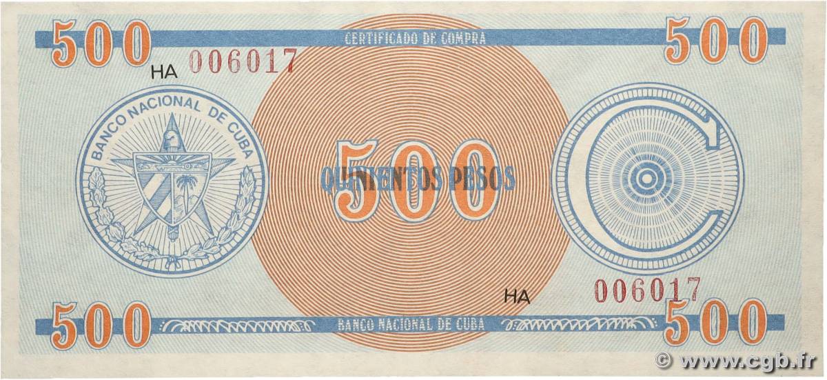 500 Pesos CUBA  1987 P.FX18 pr.NEUF