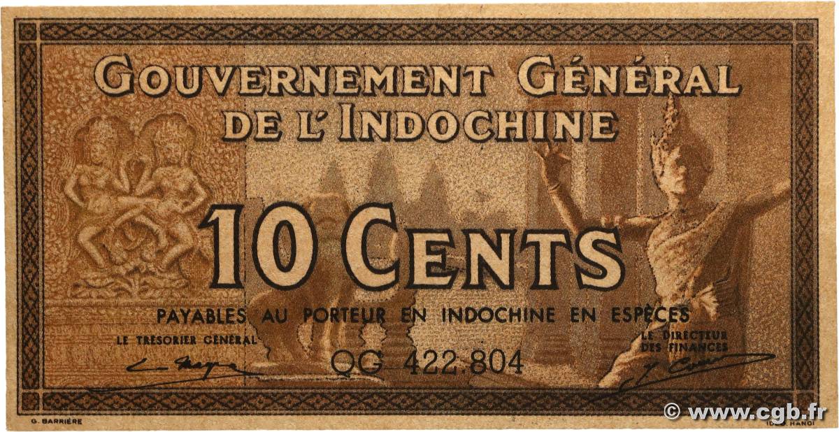 10 Cents INDOCHINE FRANÇAISE  1939 P.085e pr.NEUF