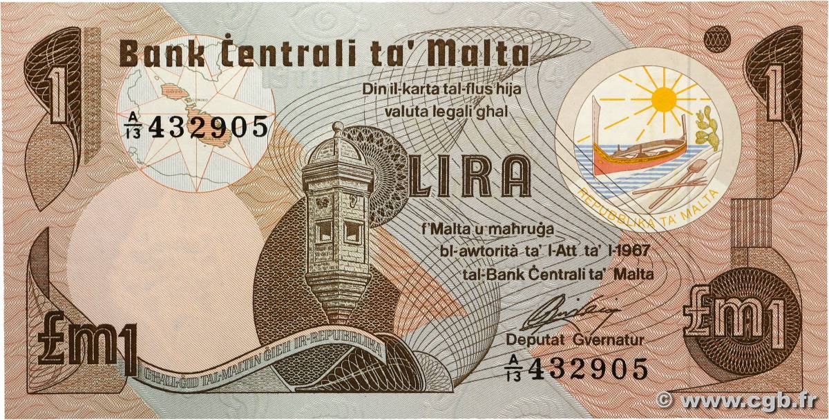 1 Lira MALTE  1979 P.34b NEUF