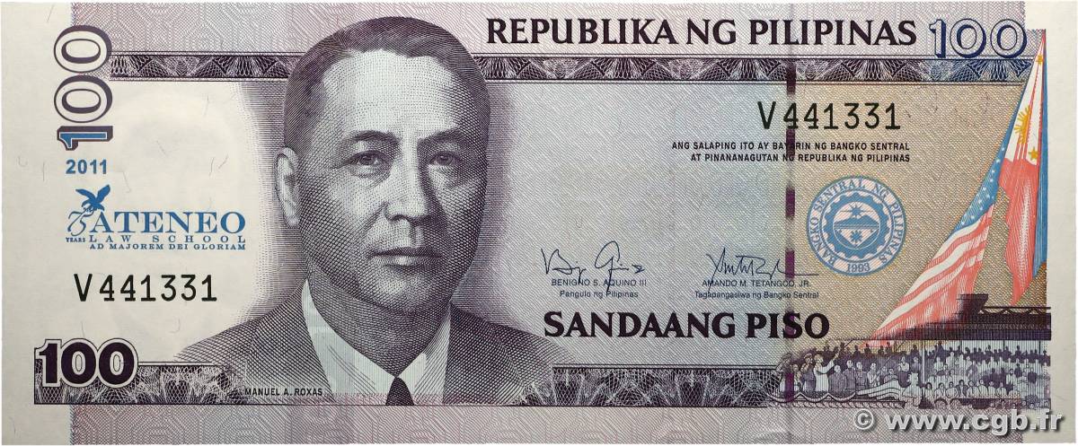 100 Piso Commémoratif PHILIPPINES  2011 P.212 pr.NEUF