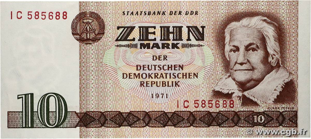 10 Mark ALLEMAGNE RÉPUBLIQUE DÉMOCRATIQUE  1971 P.28b SPL