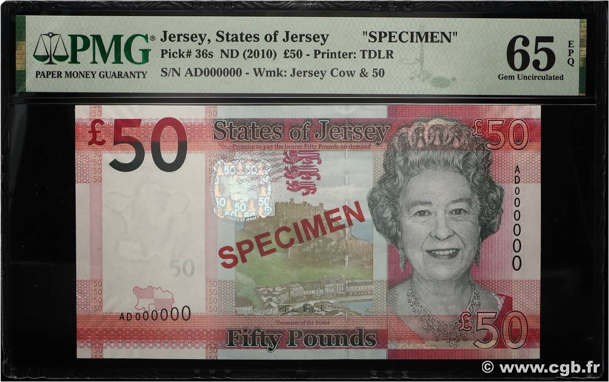 50 Pounds Spécimen JERSEY  2010 P.36 ST